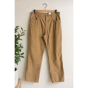 Levis Orange Tab Corduroy Pants Mens 36x30 Tan Khaki Straight Leg 100% Cotton